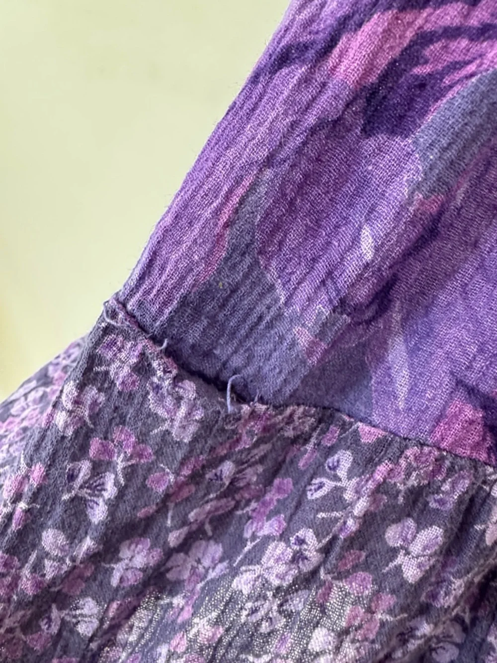 Cute Purple Bohemian Flowy Floral Tiered Midi Skirt - Unbranded